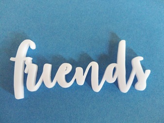 Acrylic word Friends min buy3   75x30mm